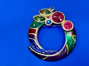 Signed Ecd 1980S Statement Brooch Pin -  Large Colorful Retro! - Picture 1 of 15
