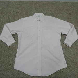 Brooks Brothers Dress Shirt Mens 17 Pink Pima Business Office Casual Travel - Picture 1 of 11