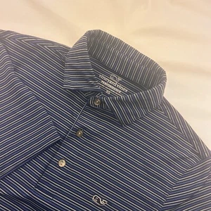 Camisa Polo Vineyard Vines Performance Hombre Azul Blanco Rayas Manga Corta XS - Imagen 1 de 6