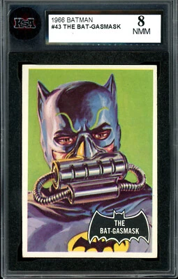 Tarjeta 1966 Topps Estados Unidos Batman Black Bat #43 The Bat-Gasmask graduada KSA 8 casi nueva-como nueva Foto 1 de 2