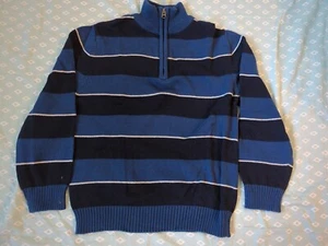XG boy's Sweater Ribbed Sleeves Waist Navy stripe Sz S - Picture 1 of 3