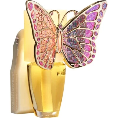 BUTTERFLY WALLFLOWER NIGHTLIGHT PLUG BATH BODY WORKS SCENT CONTROL PINK PURPLE - Image 1 of 3