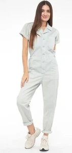 Pistola Damen Grover Denim Field Kurzarm Jumpsuit Blue Frost XS - Bild 1 von 12