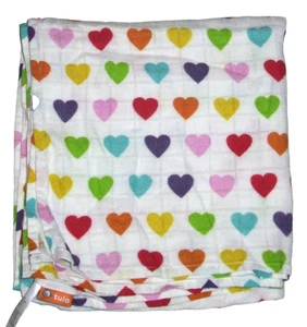 TULA Rainbow Hearts Baby Blanket Swaddle 47" - Picture 1 of 2