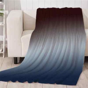 Gray-blue Colour Background 3D Warm Plush Fleece Blanket Picnic Sofa Couch - Picture 1 of 5