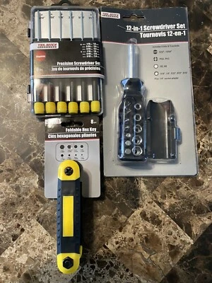 12-in-1 MULTI-BIT NUT/SCREWDRIVER SET + 6pc Precision Set + Foldable Hex Key - Image 1 of 4