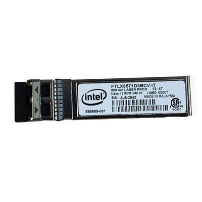 Intel FTLX8571D3BCV-IT E10GSFPSR E65689-001 Ethernet SFP SR for X520-DA2/SR2 - Image 1 of 3