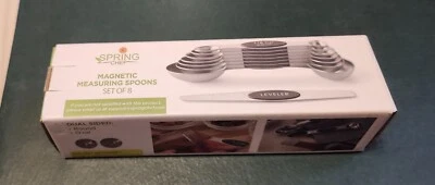 Juego de cucharas medidoras cocina magnética 7 tamaños nivelador acero inoxidable ovalado redondo Foto 1 de 3