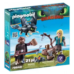 Original PLAYMOBIL® Dragons 70040 - Hipo y Astrid con Bebé Dragón - Imagen 1 de 3