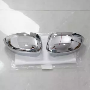 Pair For Fiat 500 2007-2023 Left + Right Side Door Wing Mirror Cover Caps Chrome - Picture 1 of 9