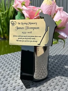 Gedenktafel, personalisiertes Golf draußen Grab Garten Marker Plakette Geschenk - Bild 1 von 8