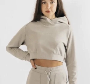 Alphalete Identity Pro kurz geschnittener Hoodie hellbraun Damen Small - Bild 1 von 2