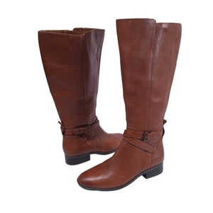 Naturalizer Rena weite Kalbsleder Reitstiefel Größe 7,5 M braun kniehoch - Bild 1 von 15