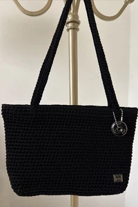 Bolso de Mano The SAC Mini Crocheted Negro Boho Bolso Cartera - Imagen 1 de 5