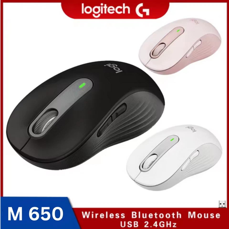 Logitech Signature M650 Wireless Funkmaus Weiß Leise Klicks Anpassbare Tasten - Bild 1 von 4