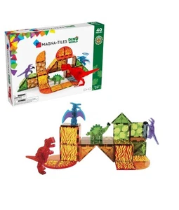 🔥NEW🔥 MAGNA-TILES Dino World 40 Piece Magnet Construction Set - Picture 1 of 6
