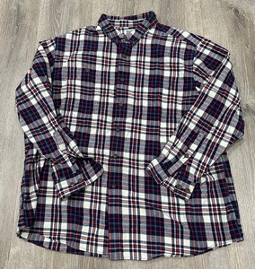 Duluth Trading Shirt Men's 3XLT Navy Red Plaid Flannel Relaxed Fit Tartan Shirt - Picture 1 of 13