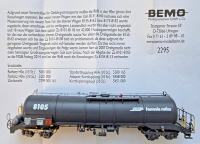 Bemo H0m  2295 135 RhB Za 8105 Knickkesselwagen in OVP/2517 - Bild 1 von 4
