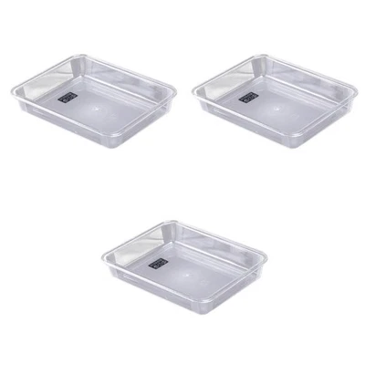  3 stücke Plastikschalen Acryl transparent rechteckige schwere dienung party - Bild 1 von 4