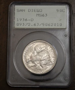 1936 D Commemorative Half Dollar Rattler San Diego MS 63 PCGS Lot 2298 - Picture 1 of 4