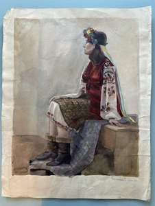 Vintage Ukrainian Drawing Sketch by Student of Art Academy 1950s 61x48cm - Picture 1 of 7
