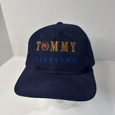 Boné ajustável vintage Tommy Hilfiger nylon alça preta anos 90 Y2K vela - Imagem 1 de 3