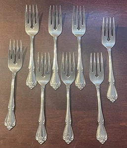 8er Set Oneida ARBOR ROSE TRUE ROSE Edelstahl SALATGABELN 6 1/4" - Bild 1 von 5