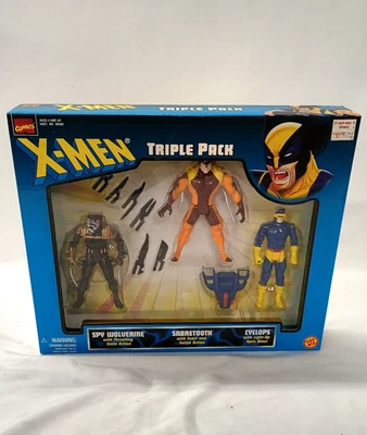 X-MEN Triple Pack ToyBiz Wolverine, Sabretooth, Cyclops Figuras de Acción Marvel Foto 1 de 2