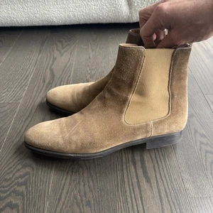 !Look! Magnanni Burlo Chelsea Boots Beige Suede Mens Size 15 - Picture 1 of 5