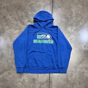 Vintage Seattle Seahawks Sweatshirt Large Blau NFL Raglan Hoodie Retro Logo 80er - Bild 1 von 7