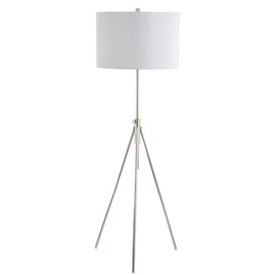 FLL4007B Lighting Collection Cipriana Nickel Floor Lamp, 0, Silver/White - Image 1 of 3