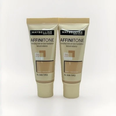 2*Maybelline Affinitone Hydrating Tone-on-Tone Foundation 20 Golden Rose 30ml - Bild 1 von 3