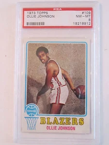 1973 OLLIE JOHNSON #109 PSA GRADED NM-MT 8 TOPPS BASKETBALL CARD - Picture 1 of 1