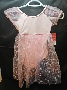 Capezio Empire Puff Silber Glitzer Rosa Kleid Mädchen Gr. L 10126C - Bild 1 von 5