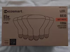 EcoSmart 65-Watt BR30 Dimmable LED Light Bulb, Soft White (6-Pack) - Picture 1 of 1