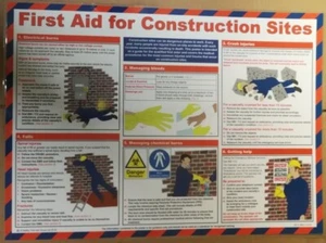 Erste Hilfe für Baustellen laminiertes Poster 590 mm x 420 mm A615 - Bild 1 von 8