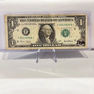 Low 320K Print Run Star Note $1 Dollar Bill Series 2001 Rare US Paper Currency - Picture 1 of 2