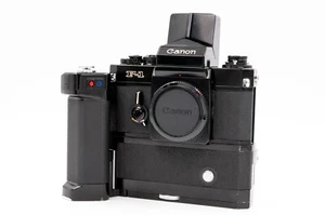 Canon F-1n Film SLR Body w/Speed Finder & Motor Drive MF, EX+ FULLY FUNCTIONAL - Picture 1 of 10