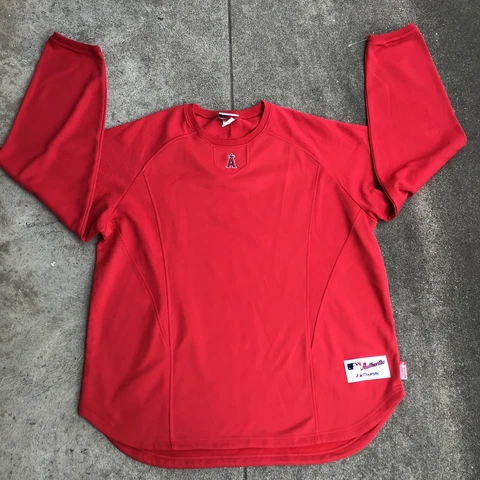 MAJESTIC Los Angeles ANGELS BASEBALL Red Sweater Polyester Size XXL Therma Base Cover