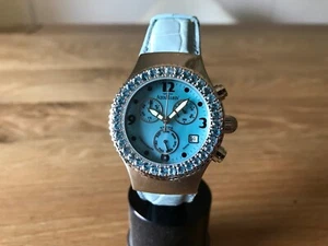 Aquamarin Sea Star Wrist Watch - Blue Topaz - Swiss - Leather Strap 10 ATM - Picture 1 of 12
