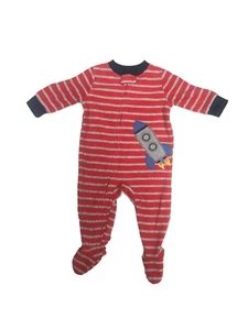 Carter's Boy's Full Zip Striped Rocket Ship Body Suit 6M - Picture 1 of 2