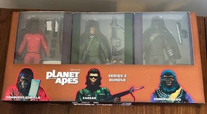 NECA Planeta de los Simios Serie 3 Paquete Figuras de Acción César Aldo Conquista Nuevo - Imagen 1 de 5