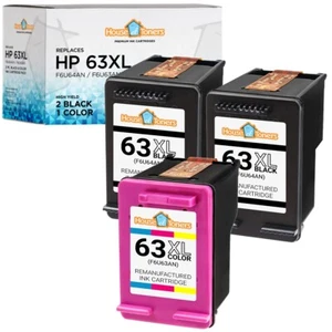 63 63XL Compatible With HP 63XL Black Color Ink for Envy 4520 4525 4521 4516 - Picture 1 of 7