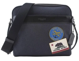 BOLSO BANDOLERA COACH RARO HOMBRE MENSAJERO AZUL MARINO PARCHE MILITAR BANDOLERA RRR - Imagen 1 de 7