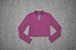 Candy Couture Cropped Shirt Girls Large Purple Long Sleeve Top Casual Teens - Picture 1 of 12