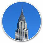 2 x Vinyl Aufkleber 10 cm - Chrysler Building New York USA cooles Geschenk #3194