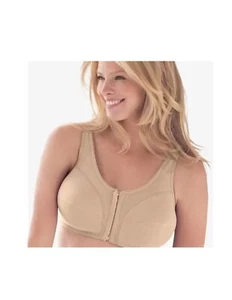 Comfort Choice Women's Plus Size Wireless Cotton Snap Front Bra 54DD - Picture 1 of 1