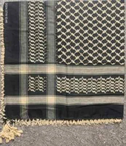 Solid Scarf Sheemagh Palestine Style Head Neck Cotton Polyester Blend - Picture 1 of 4