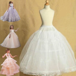 Flower Girls Dress petticoat Tulle Ruffle Short Crinoline Bridal Petticoats Lady - Picture 1 of 6