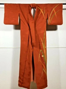 Japanese KIMONO Vintage Long Haori Antique Silk YUKATA Kyoto Remake Woman Japan - Picture 1 of 12